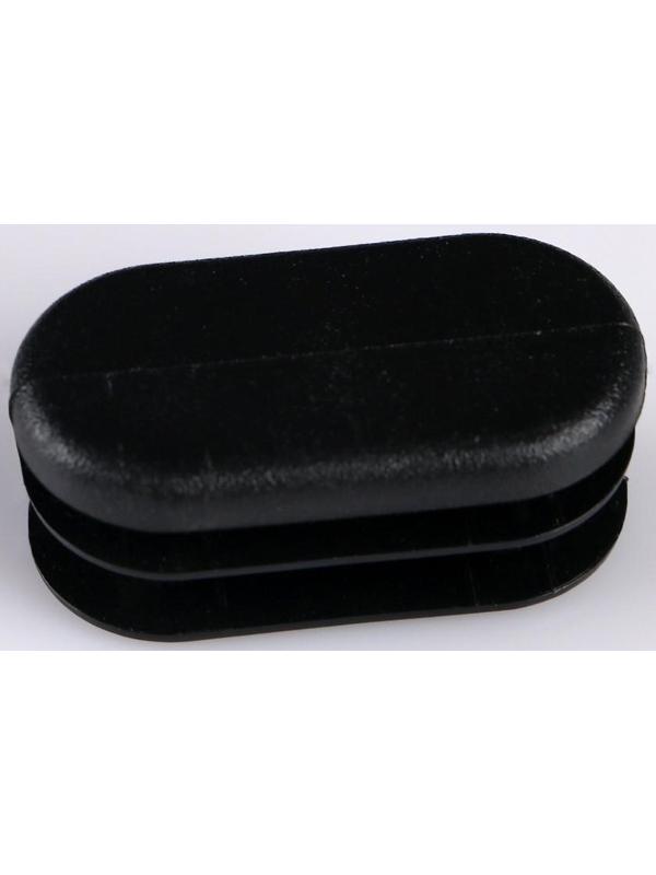 Заглушка внутренняя, овальная, 20×40 мм, черная