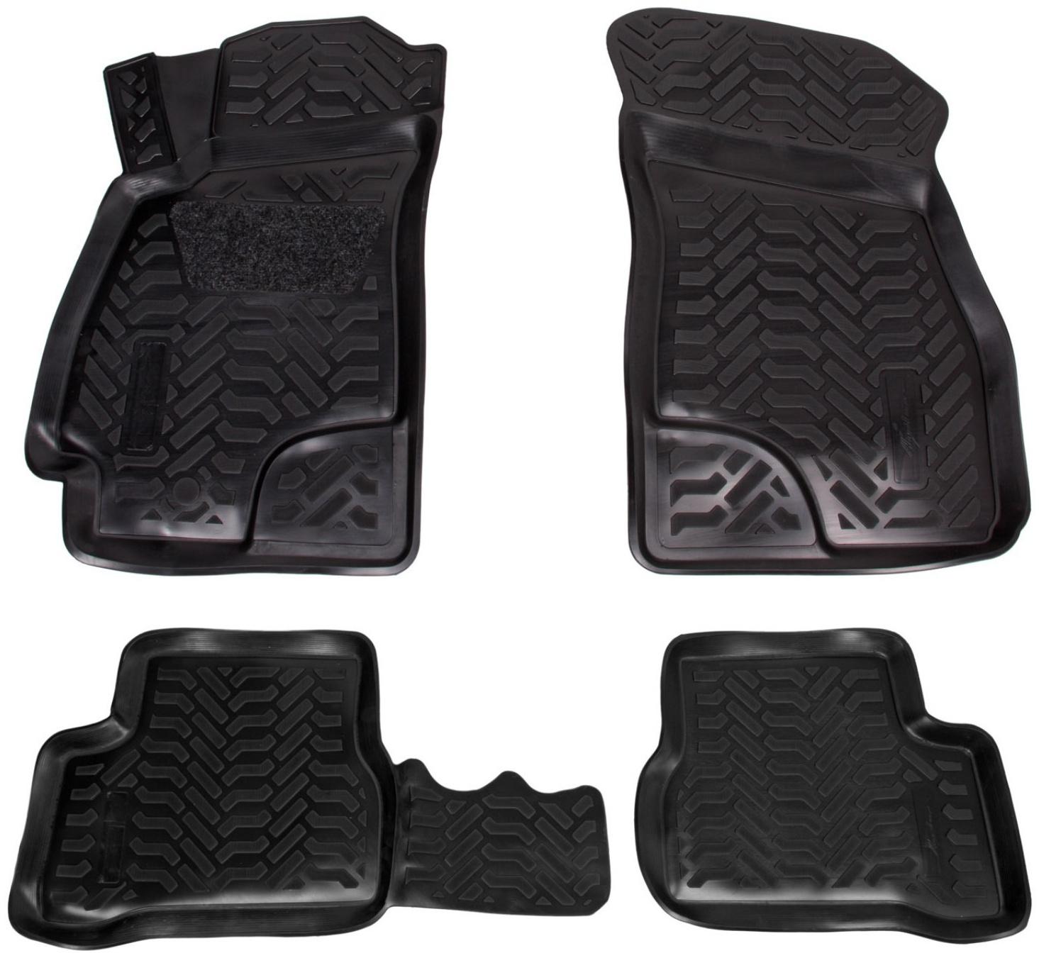 Комплект ковриков в салон Airline, Hyundai Accent II 2000-2012, высокий борт, полиуретан, цвет чёрный, 4 шт