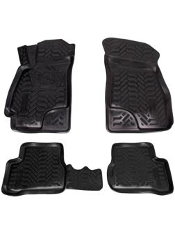 Комплект ковриков в салон Airline, Hyundai Accent II 2000-2012, высокий борт, полиуретан, цвет чёрный, 4 шт