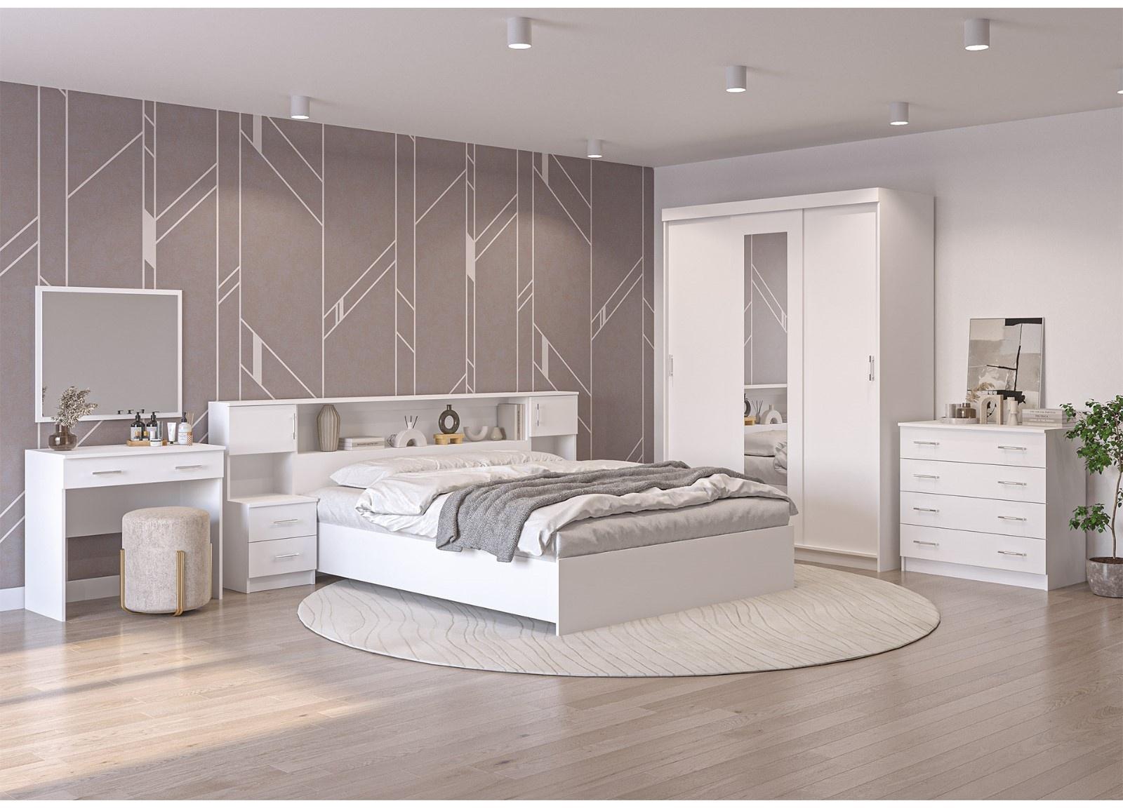 Спальный гарнитур «Бася», комплект 7 предметов, белый