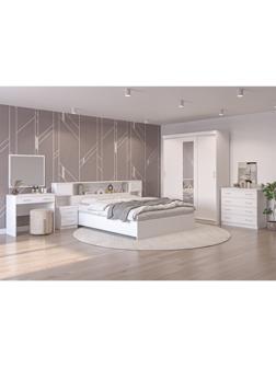 Спальный гарнитур «Бася», комплект 7 предметов, белый