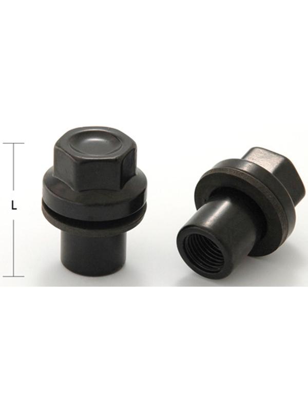 Гайка M14x1.5, L=41, ключ 22, прессшайба, закрытая, чёрный, 5 шт