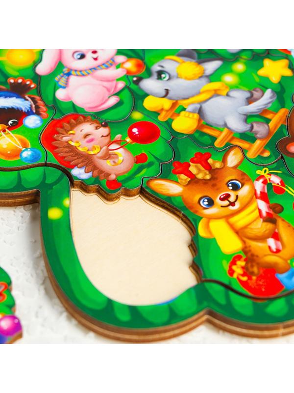 Головоломка деревянная на новый год «Нарядная ёлка»