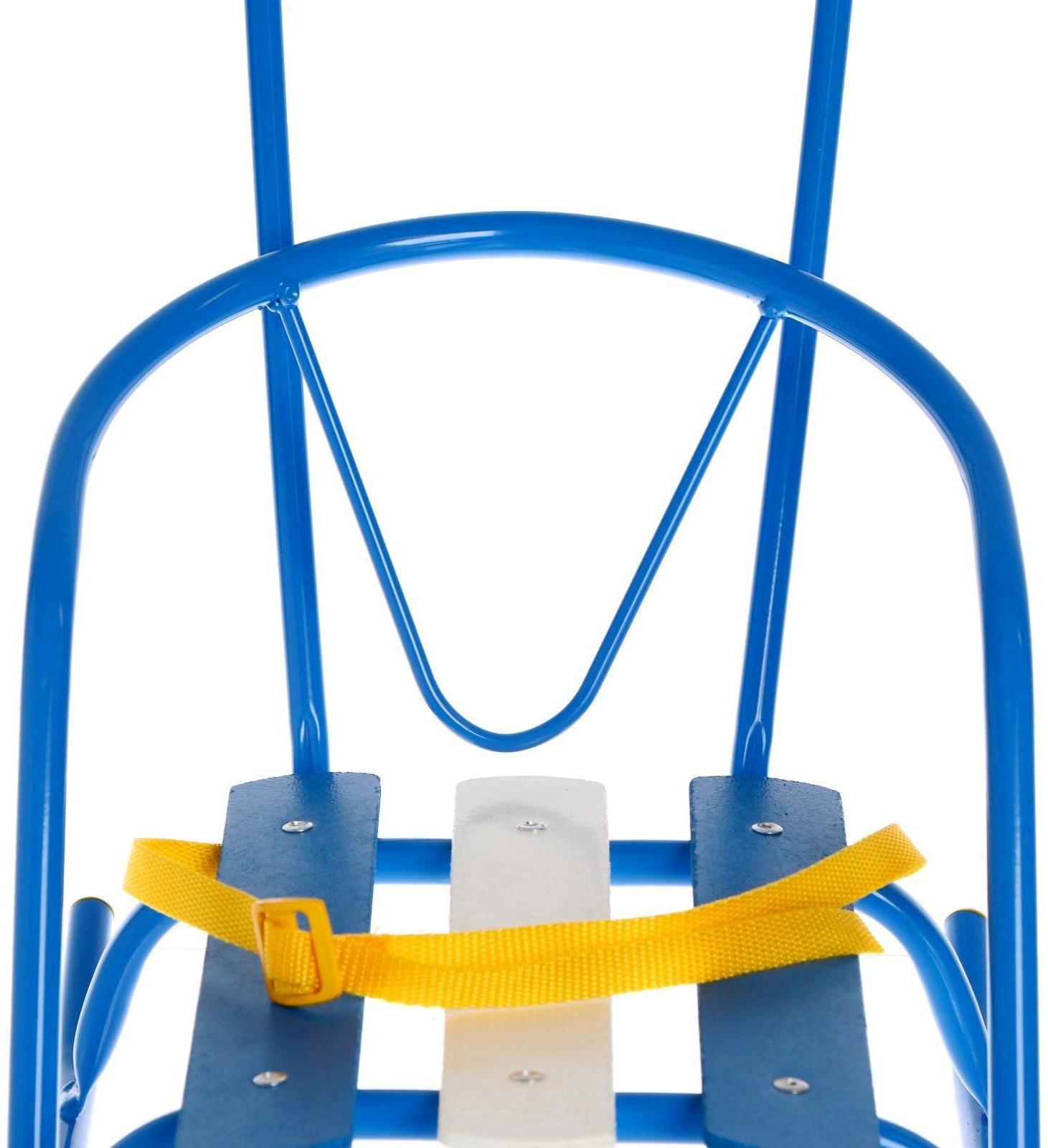 Кукольные санки с толкателем, цвет голубой