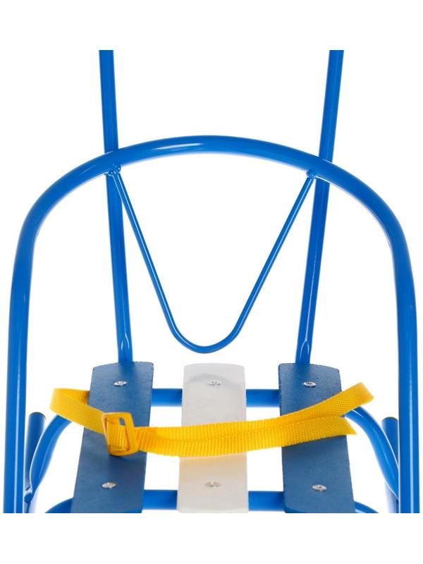 Кукольные санки с толкателем, цвет голубой