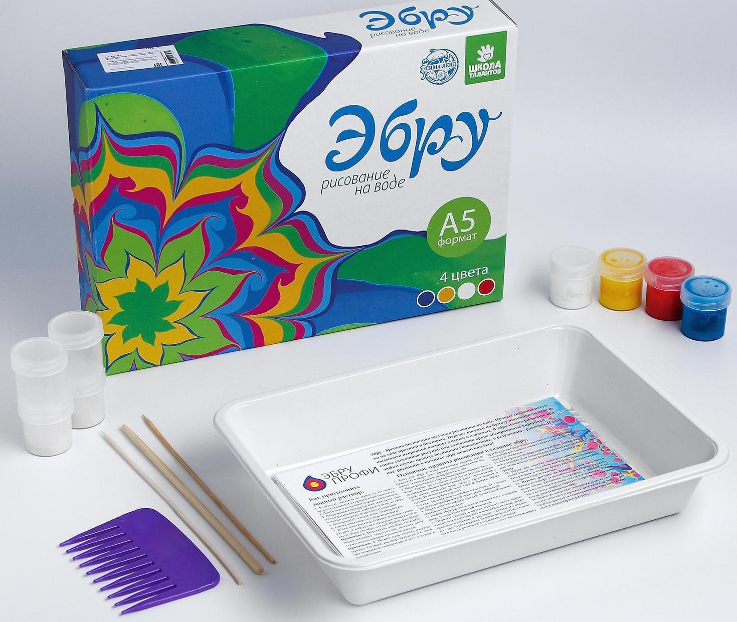 Рисование на воде: эбру, 4 цв