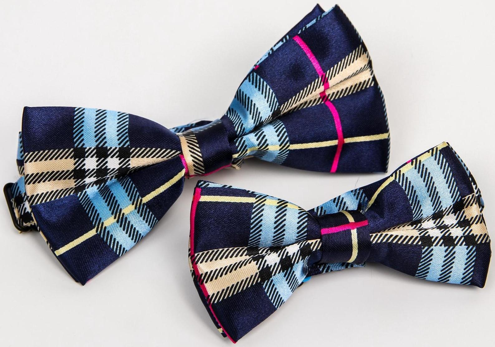 Галстук - бабочка для мальчика и папы «Набор для фотосессии», 23 февраля, 2 шт., цвет синий, M&B