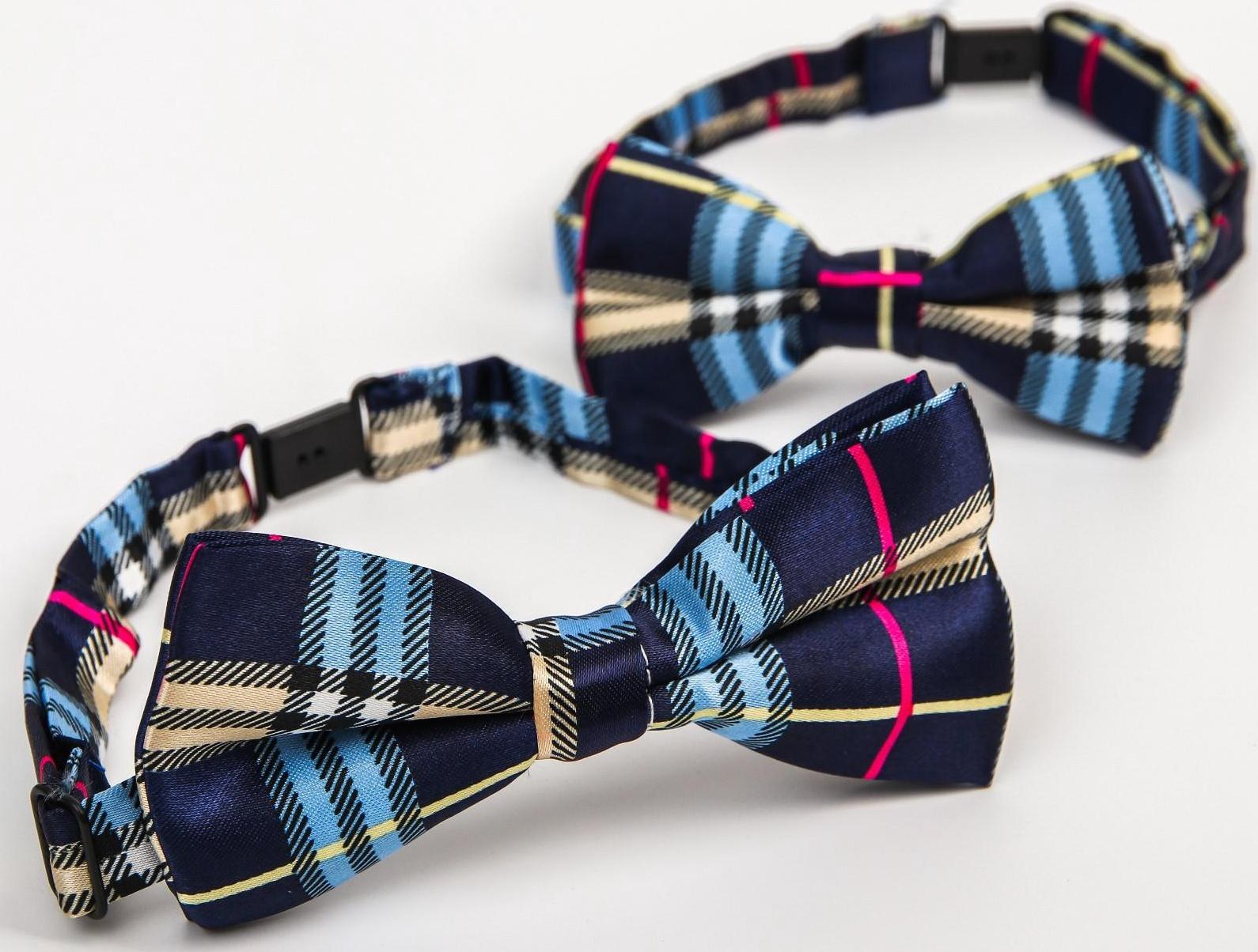 Галстук - бабочка для мальчика и папы «Набор для фотосессии», 23 февраля, 2 шт., цвет синий, M&B