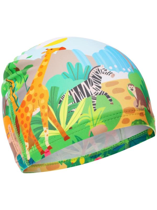 Шапочка для плавания детская ONLYTOP «Сафари», тканевая, обхват 46-52 см