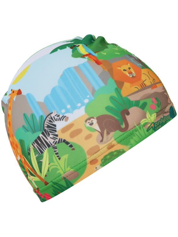 Шапочка для плавания детская ONLYTOP «Сафари», тканевая, обхват 46-52 см