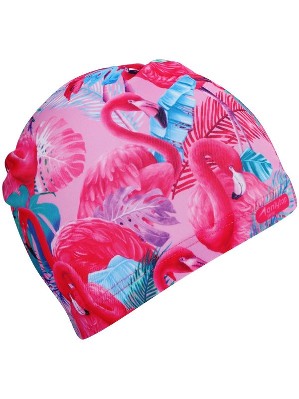 Шапочка для плавания взрослая ONLYTOP Swim «Фламинго», тканевая, обхват 54-60 см