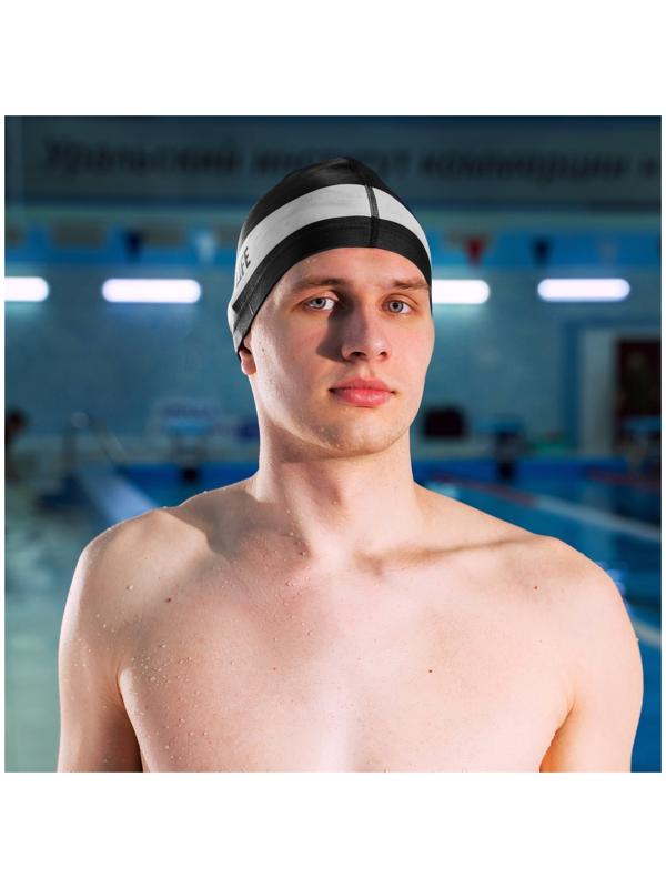 Шапочка для плавания взрослая ONLYTOP No swim. no life, тканевая, обхват 54-60 см