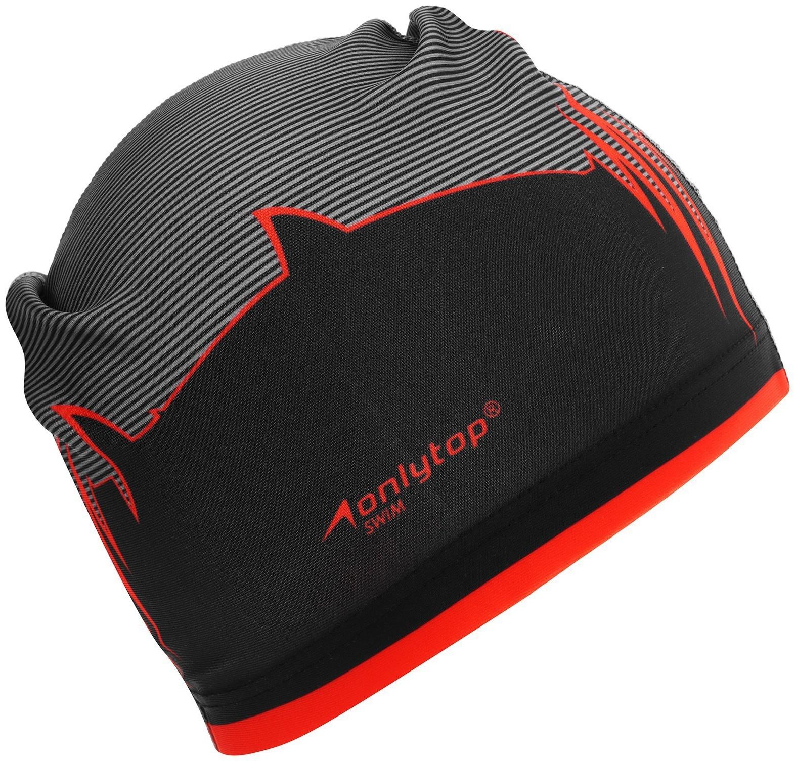 Шапочка для плавания взрослая ONLYTOP «Акула», тканевая, обхват 54-60 см