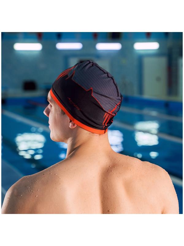 Шапочка для плавания взрослая ONLYTOP «Акула», тканевая, обхват 54-60 см