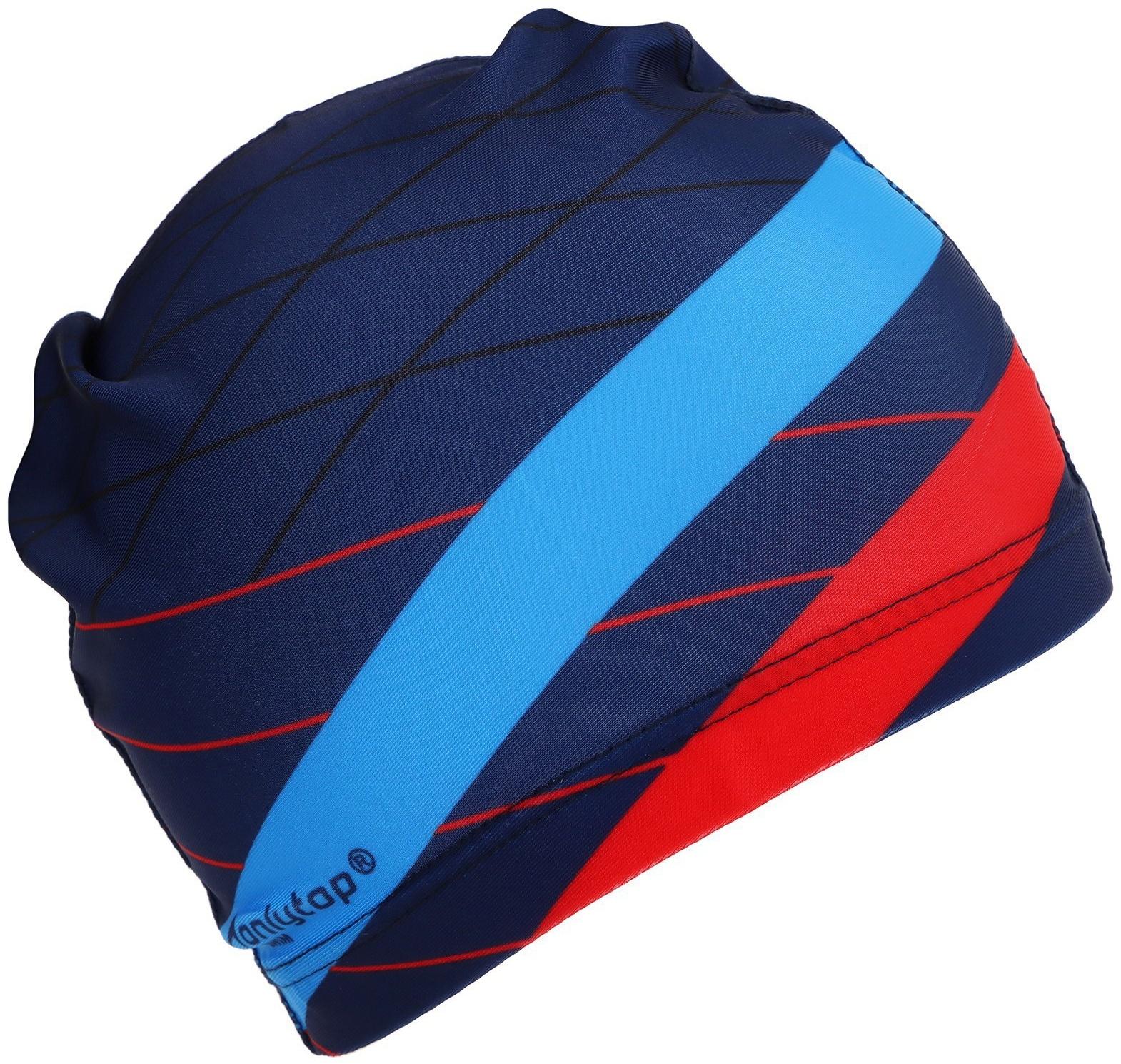Шапочка для плавания взрослая ONLYTOP «Полосы», тканевая, обхват 54-60 см