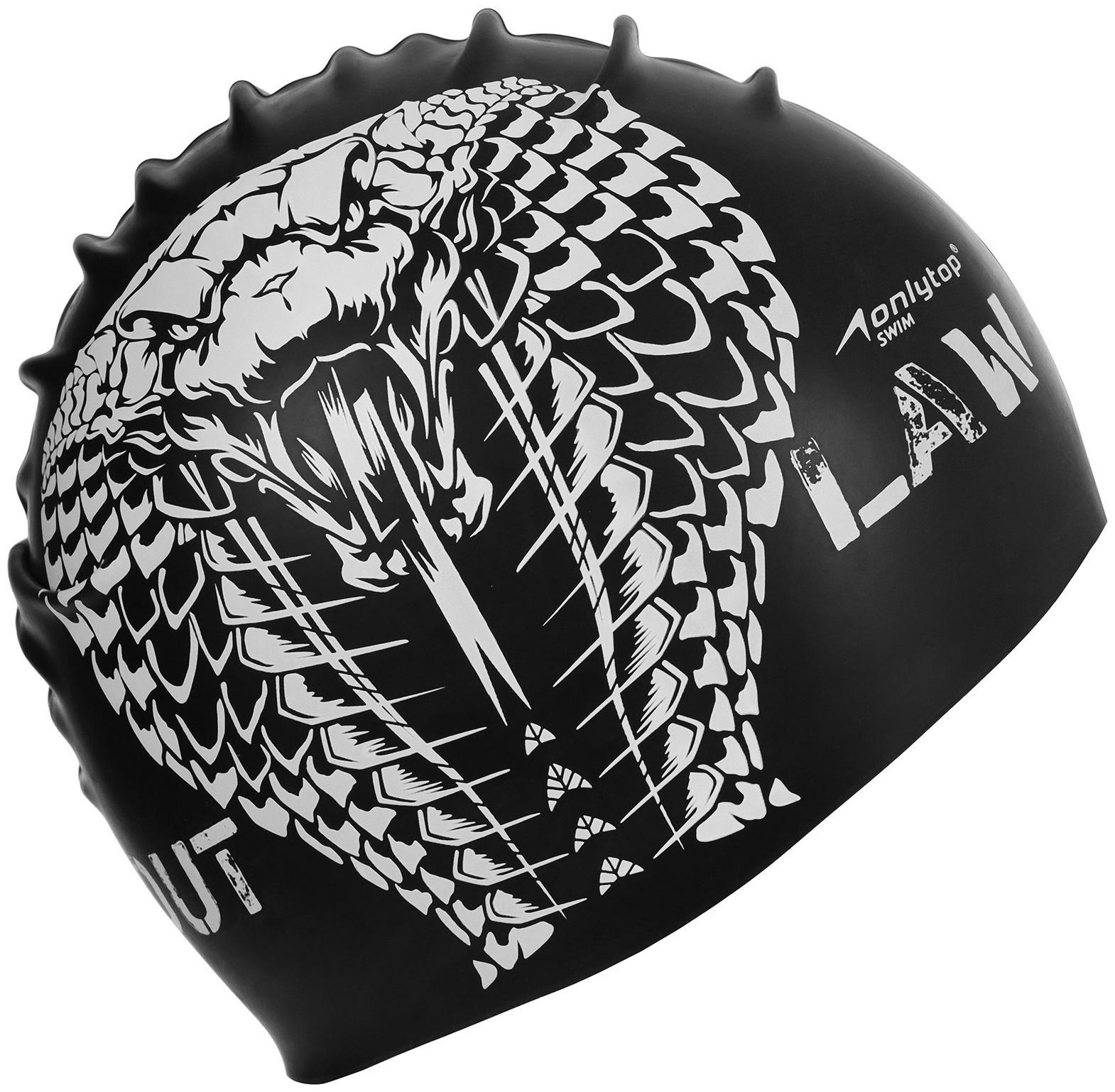 Шапочка для плавания взрослая ONLYTOP Outlaw, силиконовая, обхват 54-60 см