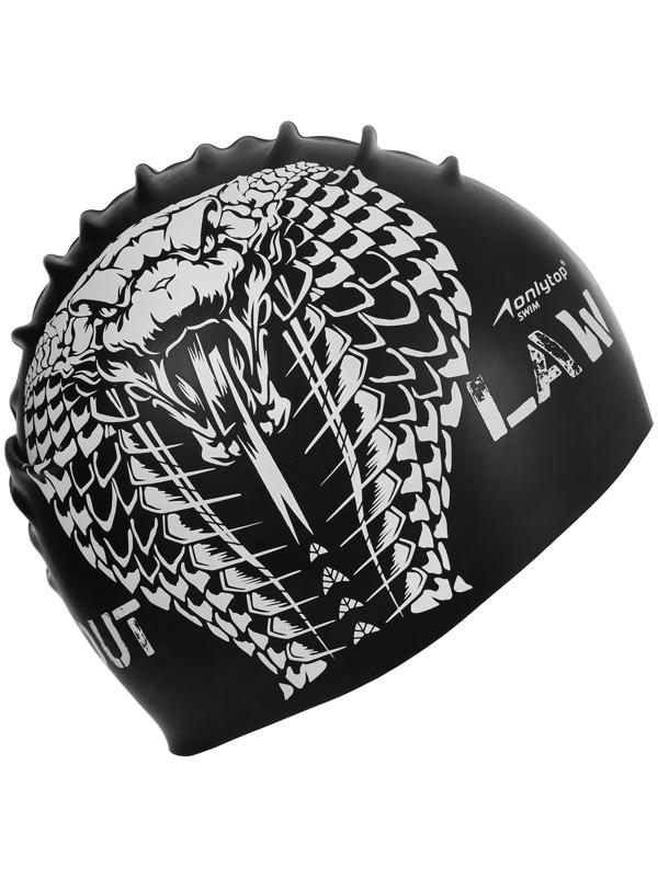 Шапочка для плавания взрослая ONLYTOP Outlaw, силиконовая, обхват 54-60 см