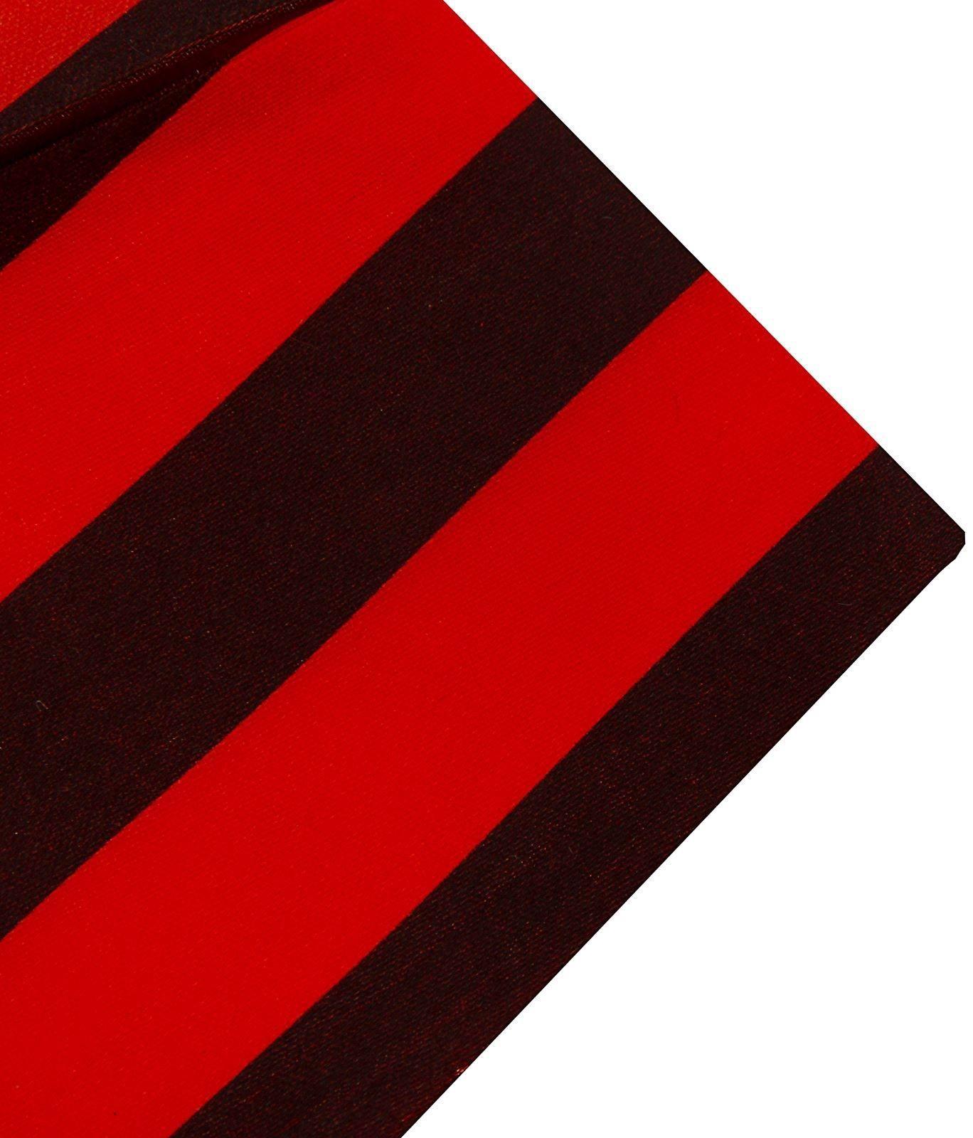 Ткань атлас для рукоделия и шитья, красно-черная полоса, ширина 150 см