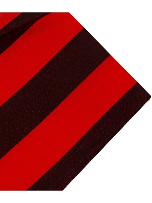 Ткань атлас для рукоделия и шитья, красно-черная полоса, ширина 150 см