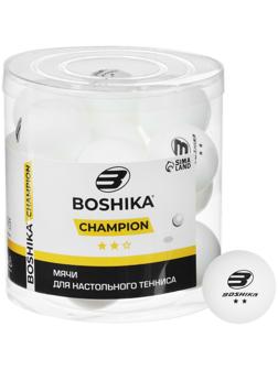 Мяч для настольного тенниса BOSHIKA Championship 2**, набор 18 шт., ABS, цвет белый