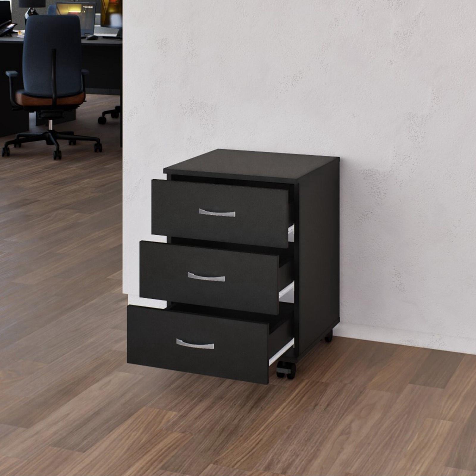 Тумба подкатная с ящиками Джамп 0,6х0,45х0,44м чёрная