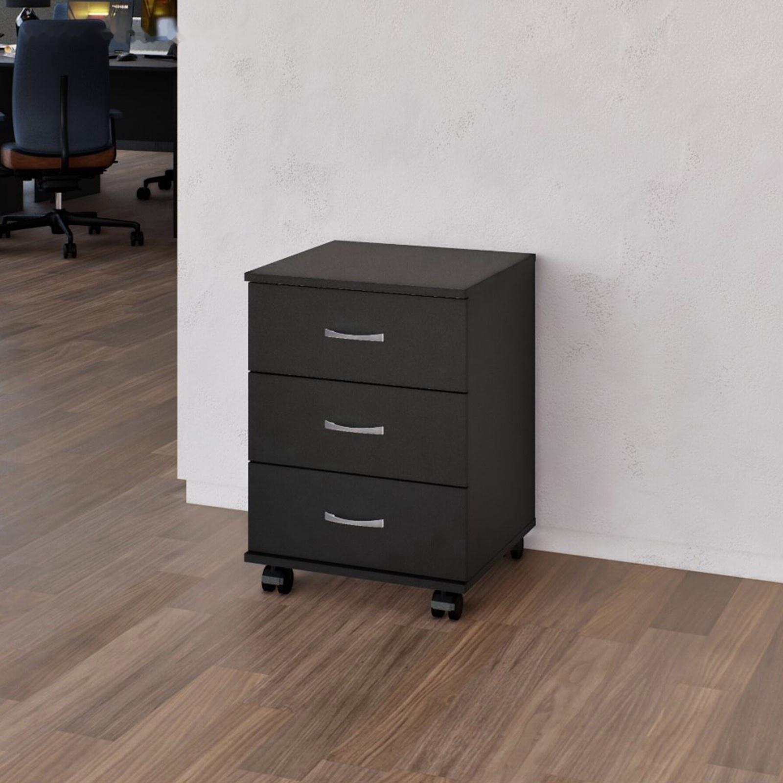 Тумба подкатная с ящиками Джамп 0,6х0,45х0,44м чёрная