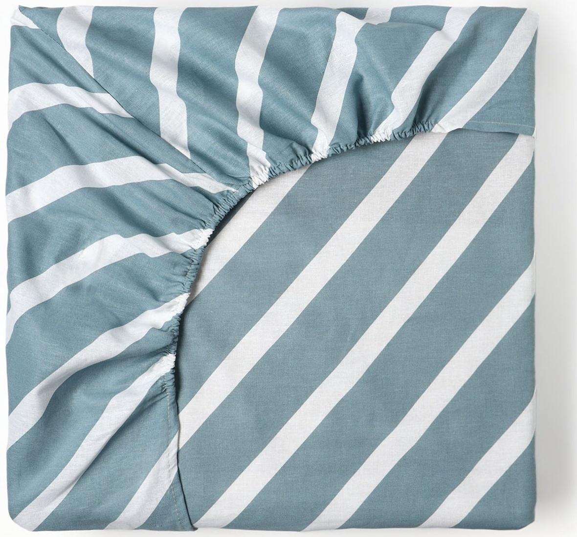 Простыня на резинке Этель «Диагональ», 160×200 + 25 см, 100% хлопок, бязь