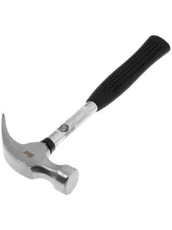 Молоток-гвоздодер ЛОМ, металлическая обрезиненная рукоятка, 225 г