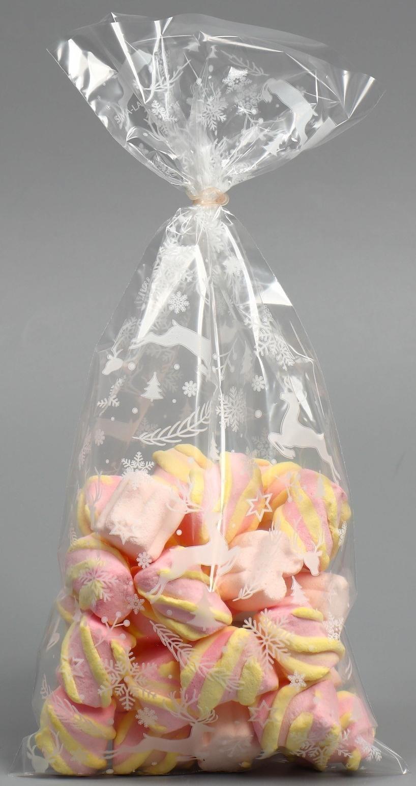 Пакет подарочный новогодний пропиленовый «Олени», 14 х 29 см