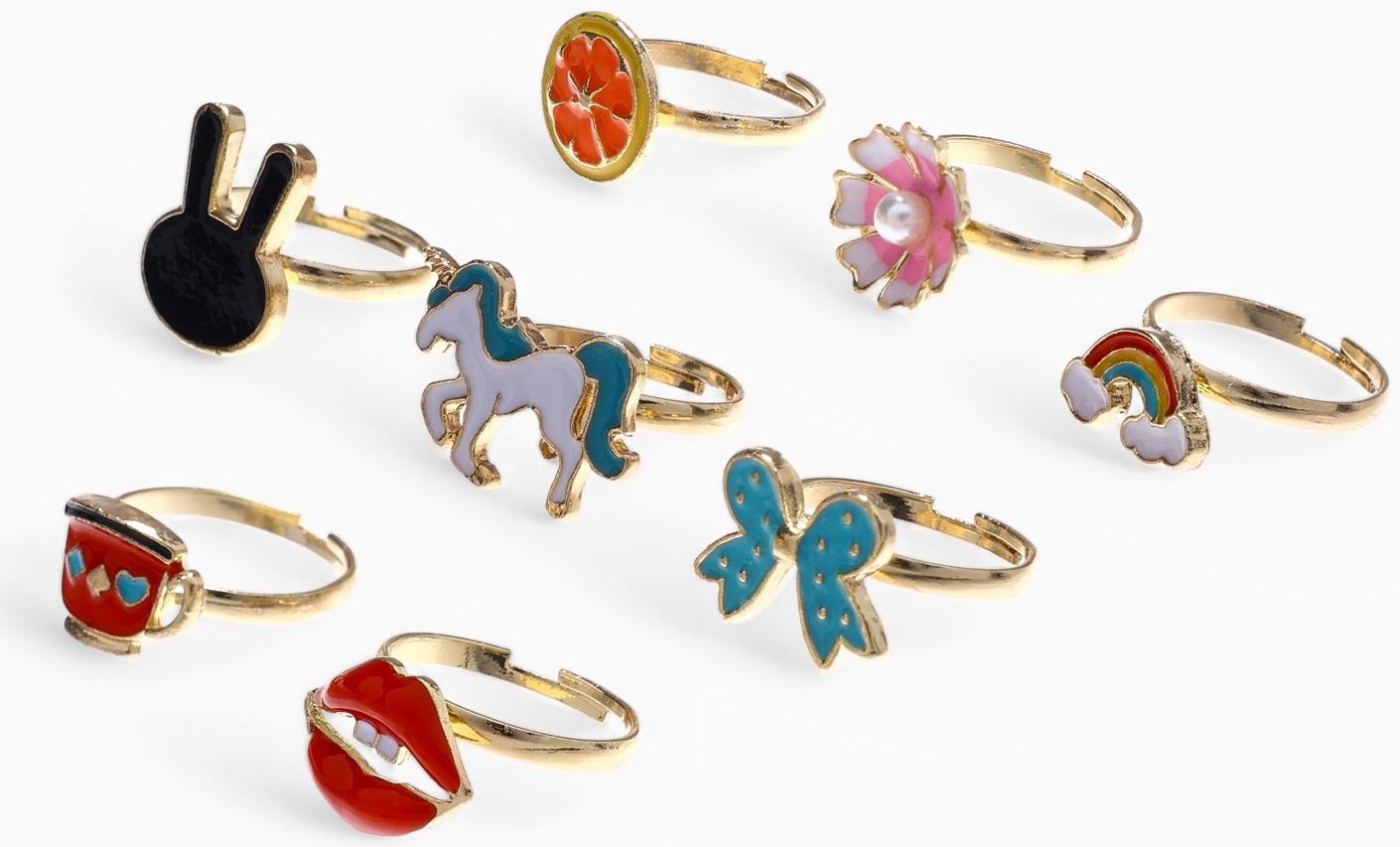 Кольцо детское «Ассорти», форма МИКС, цветное, безразмерное