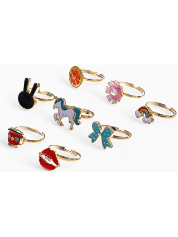 Кольцо детское «Ассорти», форма МИКС, цветное, безразмерное