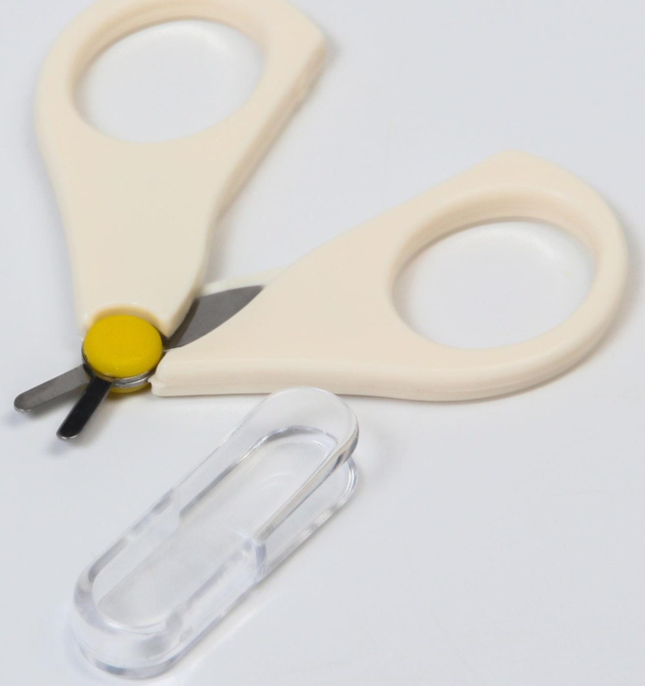 Детские маникюрные ножницы Крошка Я, с защитным колпачком, ВИД 1, молочный