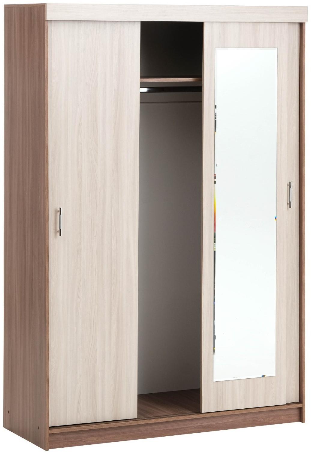 Шкаф-купе «Бася БШ-1», 2100×1400×570 мм, ясень шимо тёмный/светлый