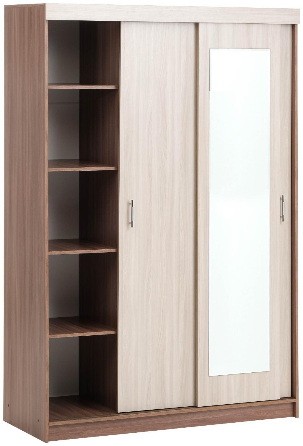 Шкаф-купе «Бася БШ-1», 2100×1400×570 мм, ясень шимо тёмный/светлый