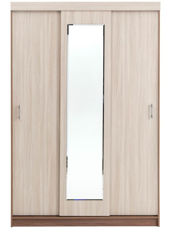 Шкаф-купе «Бася БШ-1», 2100×1400×570 мм, ясень шимо тёмный/светлый