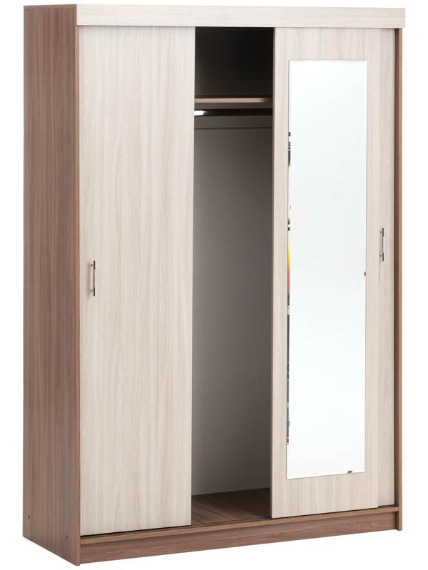 Шкаф-купе «Бася БШ-1», 2100×1400×570 мм, ясень шимо тёмный/светлый