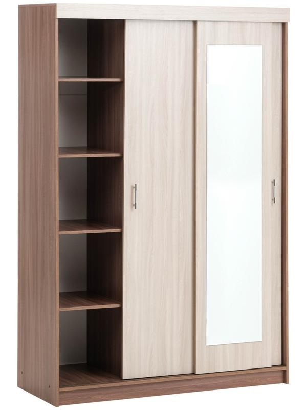 Шкаф-купе «Бася БШ-1», 2100×1400×570 мм, ясень шимо тёмный/светлый