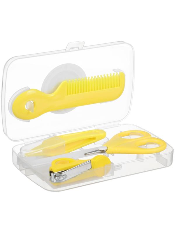 Набор по уходу за ребенком Крошка Я, 5 предметов - расческа, пинцет, ножницы, книпсер, пилка, желтый