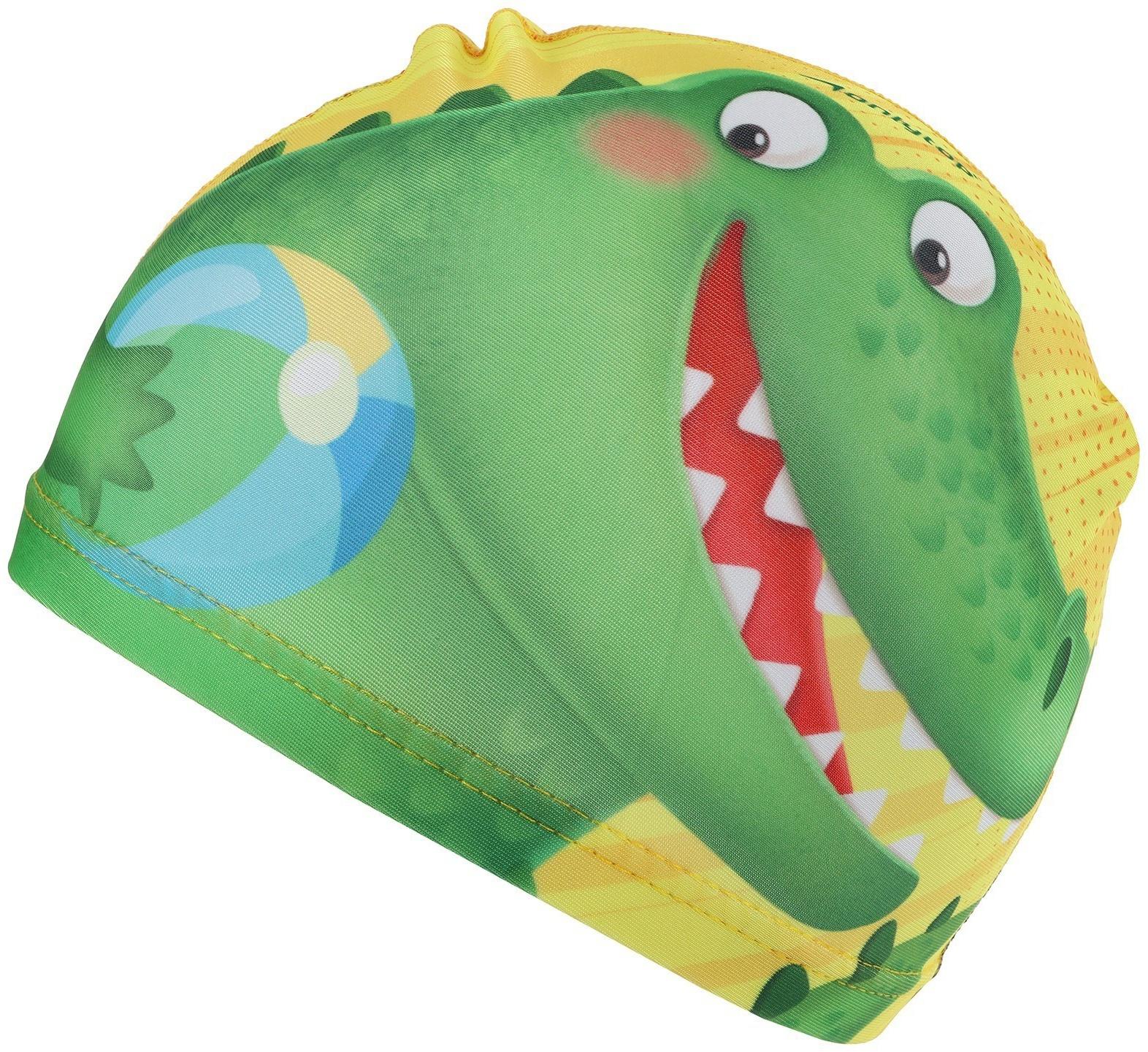 Шапочка для плавания детская ONLYTOP Swim «Кот и крокодил», тканевая, обхват 46-52 см