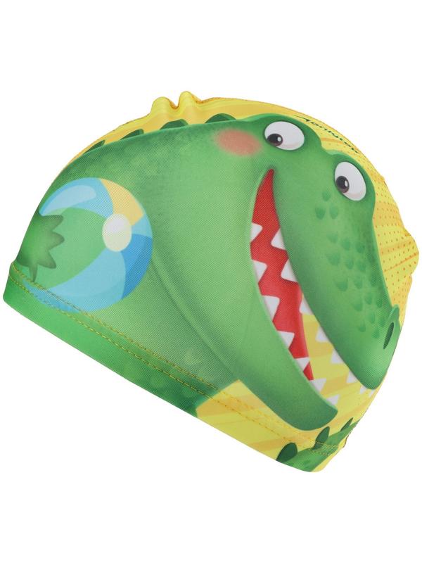 Шапочка для плавания детская ONLYTOP Swim «Кот и крокодил», тканевая, обхват 46-52 см