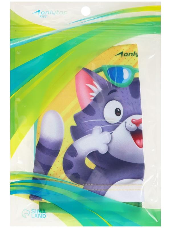 Шапочка для плавания детская ONLYTOP Swim «Кот и крокодил», тканевая, обхват 46-52 см