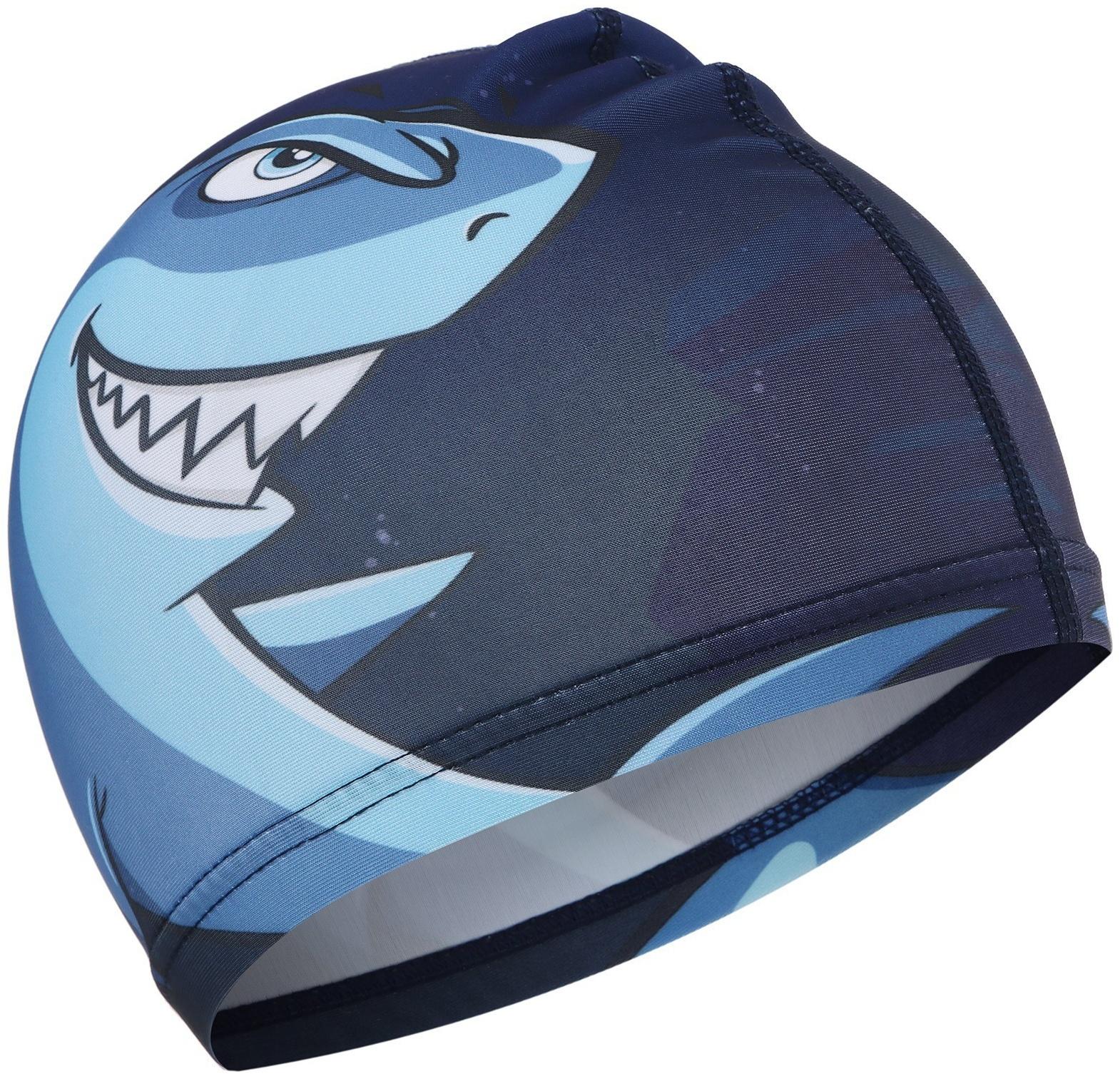 Шапочка для плавания детская ONLYTOP Swim «Акула», тканевая, обхват 46-52 см, МИКС