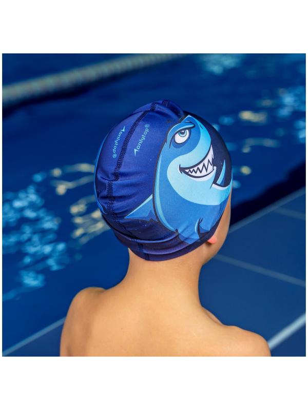 Шапочка для плавания детская ONLYTOP Swim «Акула», тканевая, обхват 46-52 см, МИКС