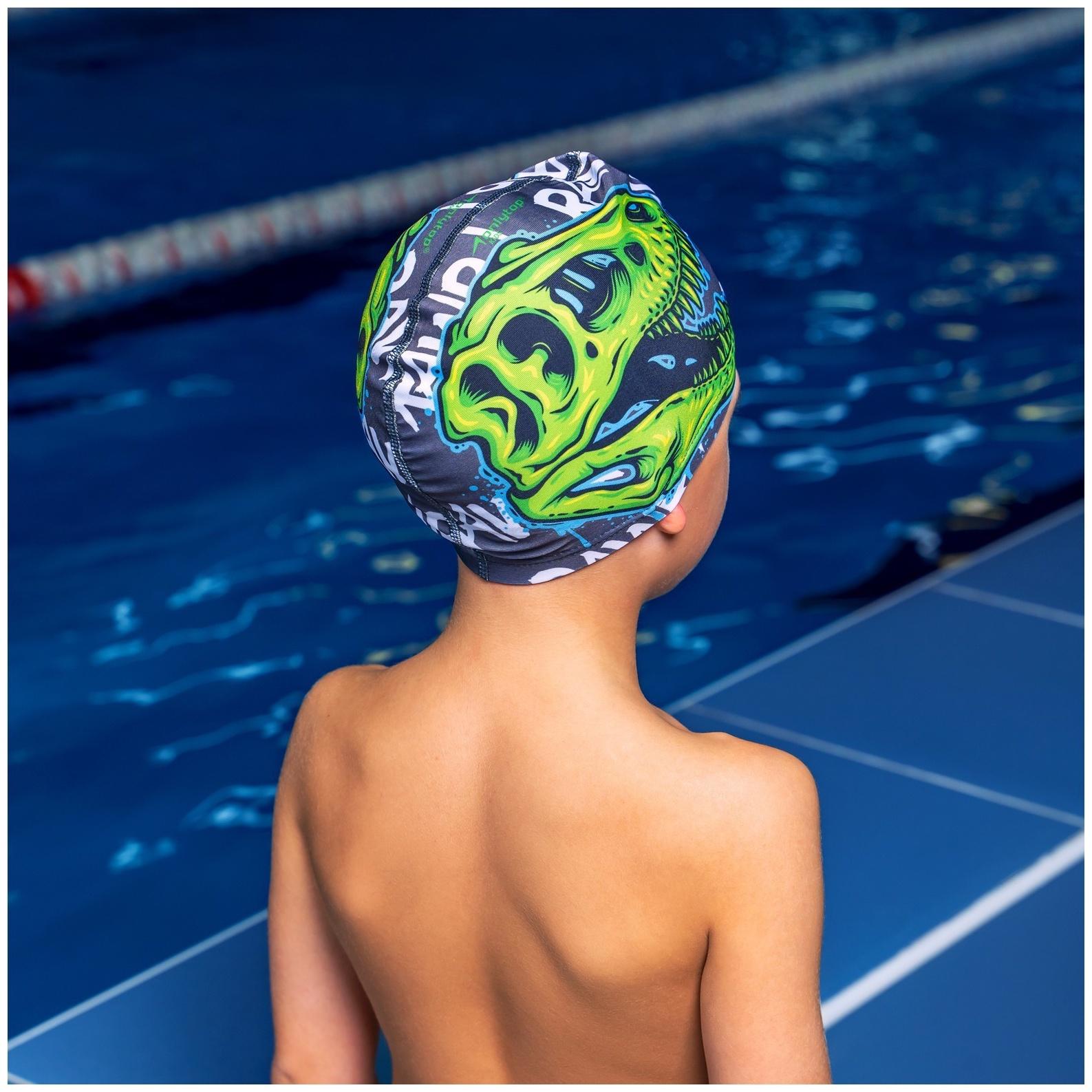 Шапочка для плавания детская ONLYTOP «Череп», тканевая, обхват 46-52 см