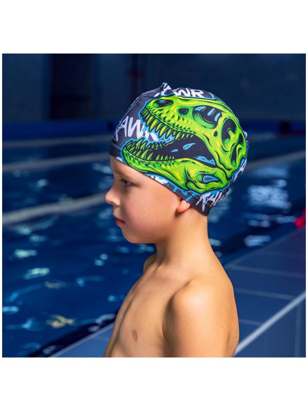 Шапочка для плавания детская ONLYTOP «Череп», тканевая, обхват 46-52 см