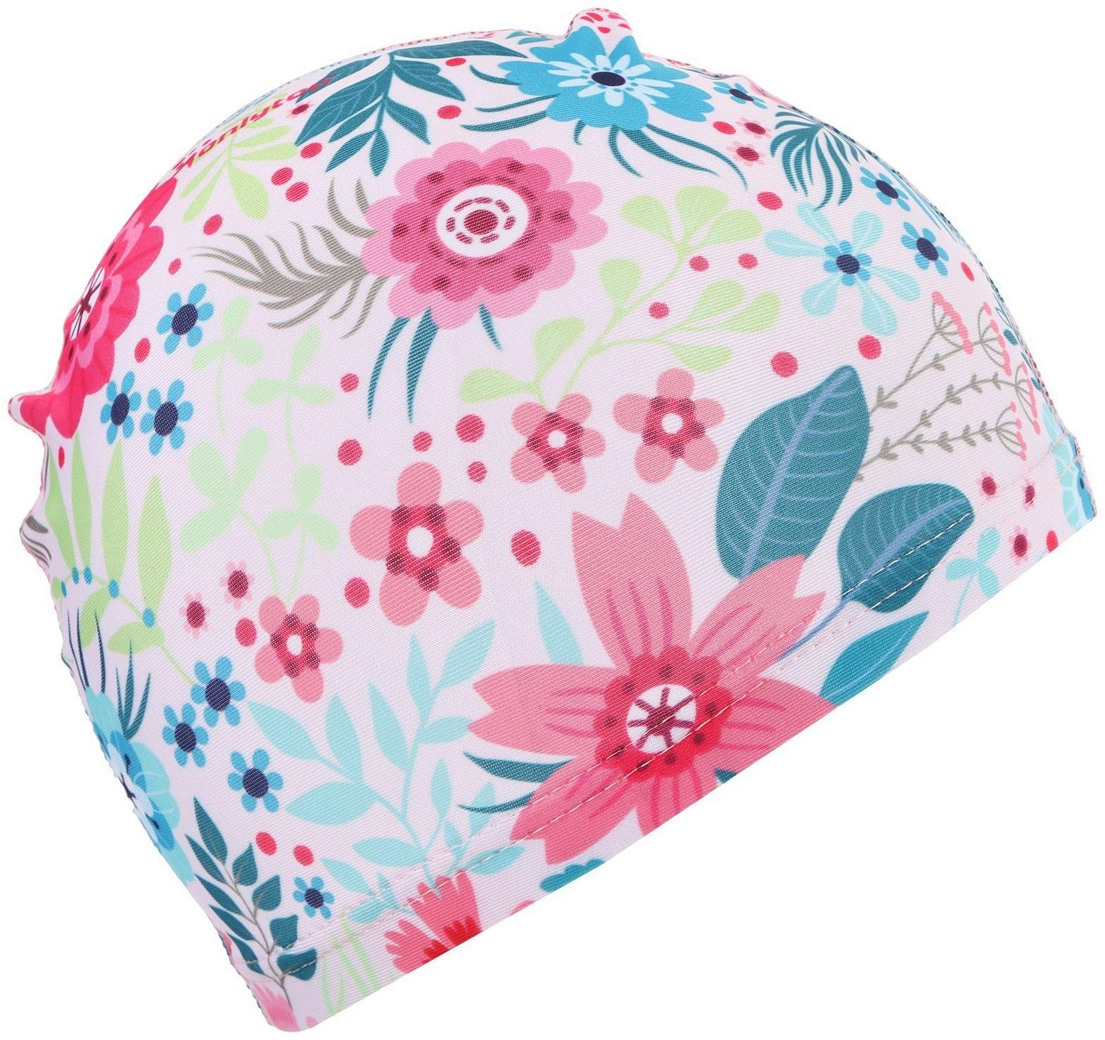 Шапочка для плавания детская ONLYTOP Swim «Цветочный мир», тканевая, обхват 46-52 см