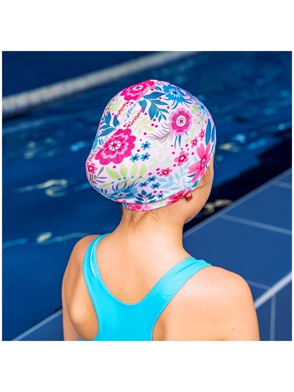 Шапочка для плавания детская ONLYTOP Swim «Цветочный мир», тканевая, обхват 46-52 см