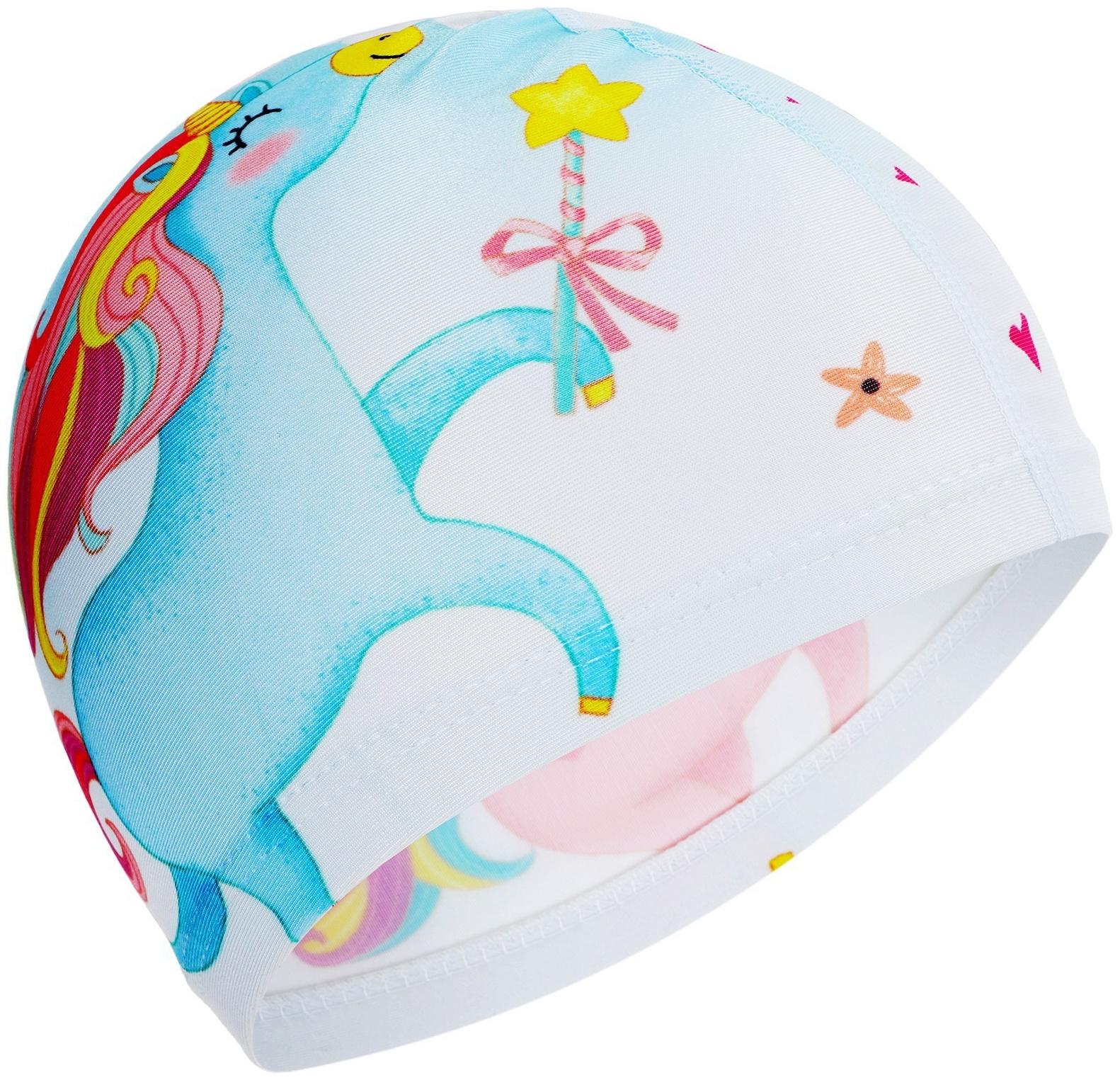 Шапочка для плавания детская ONLYTOP Kids «Единорог», тканевая, обхват 46-52 см