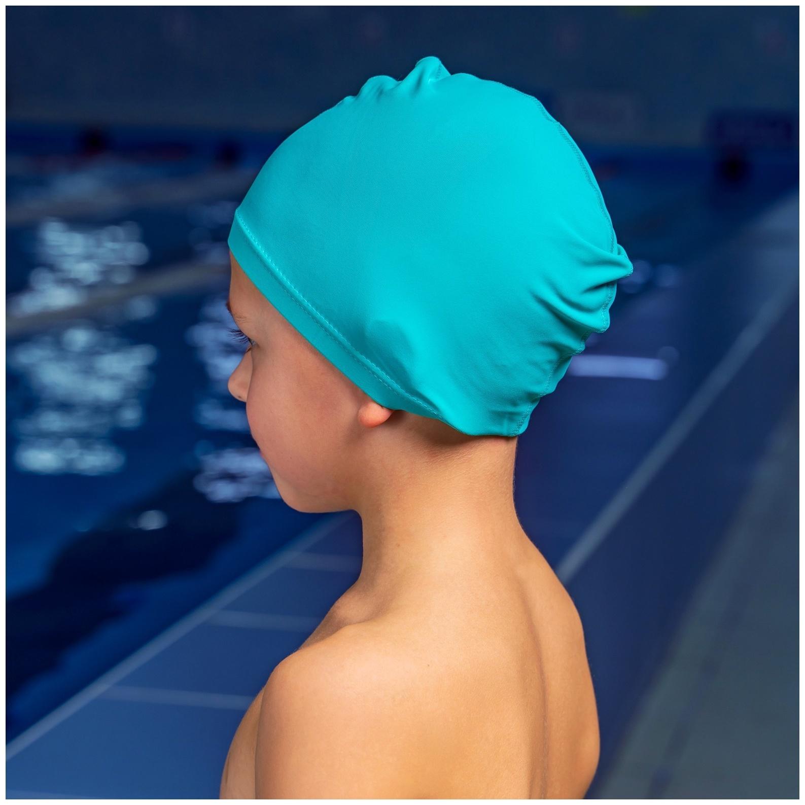 Шапочка для плавания детская ONLYTOP, тканевая, обхват 46-52 см