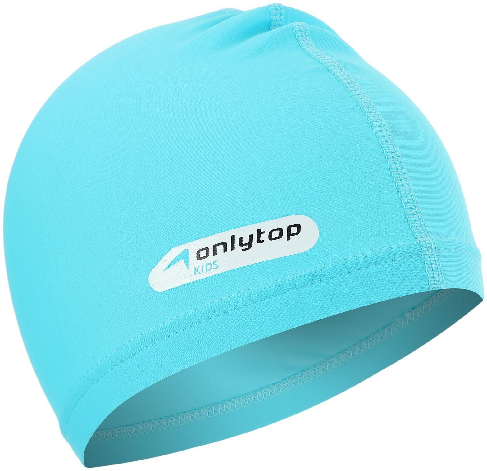 Шапочка для плавания детская ONLYTOP SWIM, тканевая, обхват 46-52 см, цвет голубой